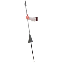 Limit Sport Kostüm Speer Don Quijote, Ritterliches Kostümaccessoire mit Spitze aus Filz grau