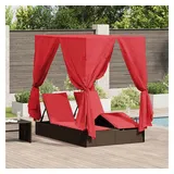 vidaXL Doppelliege Sonnenliege 205 x 129 x 200 cm Braun