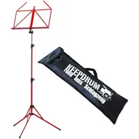 K&M 100/5 Notenständer Notenpult Rot + keepdrum Tasche