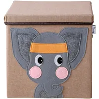 Lifeney Aufbewahrungsbox mit Deckel Elefant I Spielzeugbox mit Tiermotiv