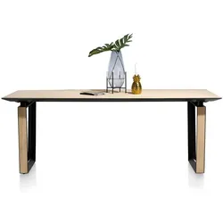 XOOON Darwin Esszimmertisch Eiche/Metall Natur/Black - Schwarz