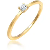 Elli DIAMONDS Ring Prinzessschliff Diamant (0.1 ct) 585 Gelbgold