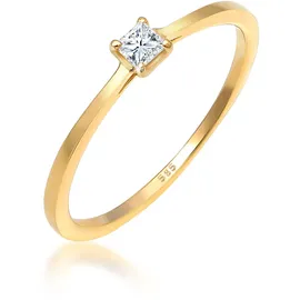 Elli DIAMONDS Ring Prinzessschliff Diamant (0.1 ct) 585 Gelbgold