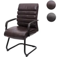 Mendler Konferenzstuhl HWC-H31, Esszimmerstuhl Freischwinger Stuhl, Vintage Wildleder-Optik Metall