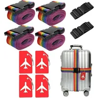 Luxuskollektion 10-teiliges Koffergurt- und Kofferanhänger-Set in 6 Farben