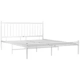 vidaXL Bett Weiß Metall 180x200 cm