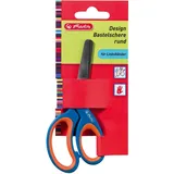 Herlitz Bastelschere Design 13cm rund farbig sortiert, Linkshänder,