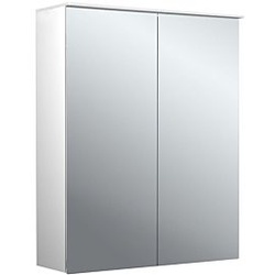 Emco pure 2 Design Aufputz-Lichtspiegelschrank 979705402 600x711mm, LED, mit Lichtsegel, 2-türig, Aluminium