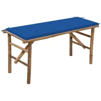 VidaXL Klappbare Gartenbank mit Auflage 118 cm Bambus