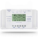 OOYCYOO 40A mppt Solarladeregler 40A 12V/24V Automatische Erkennung der Spannung Solarpanel-Intelligenzregler mit LCD Display USB