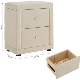 Homestyle4u Nachtschrank 3233 47 x 54 x 29 cm Beige