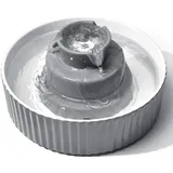 Katzenbrunnen Keramik, 2.1L Trinkbrunnen für Katze Keramik, Leise Wasserspender Wasserpumpe mit Baumwolle Aktivkohle Filter, Katzenbrunnen für Mehrere Haustiere Trinken, Grau