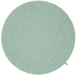 myfelt - Fine Filzkugelteppich, Ø 90 cm, türkis