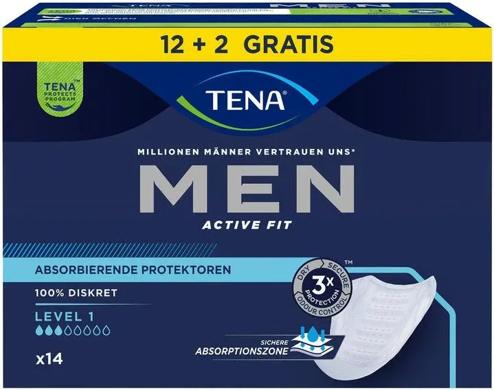 Tena Men Active Level 1 +2 Gratis 12 St