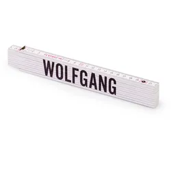 Personalisierter Zollstock | Metrie 2m Block 52 | mit männlichen Namen Name: Wolfgang