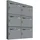 AL Briefkastensysteme Basic 6er Briefkasten RAL 9006 Weiß inkl. Zeitungsfach