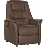 Welnova Fernsehsessel, Braun, Leder, Echtleder, Spaltleder, Uni, 88x114x88 cm, Relaxfunktion, Aufstehhilfe, Wohnzimmer, Sessel, Fernsehsessel
