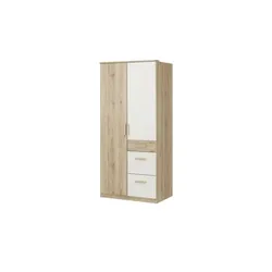 Kleiderschrank  Caja , holzfarben , Maße (cm): B: 90 H: 199 T: 58