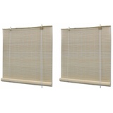 vidaXL Bambusrollos Natur 2 Stk. 120x160 cm