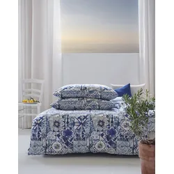APELT Bettwäsche »Azzuro«, Handgemalte blau-weiße Kacheln im Amalfi-Style, GOTS zertifiziert APELT blau B/L: 135 cm x 200 cm