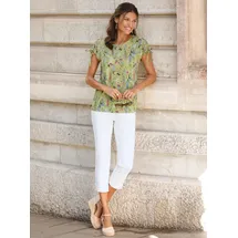Sieh an! Kurzarm-Shirt in lindgrün-khaki-bedruckt | Gr.: 52