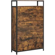 VASAGLE Schuhschrank 80 x 130 x 30 cm vintage braun / braun