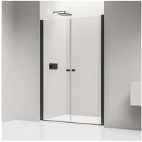 Bernstein NT218 Nischendusche mit Doppelpendeltüren 96 x 195 cm Schwarz matt/ESG 6 mm