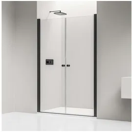 Bernstein NT218 Nischendusche mit Doppelpendeltüren 96 x 195 cm Schwarz matt/ESG 6 mm