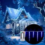 monzana LED Lichterkette Eiszapfen 10 m Blau