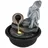 GLOBO Brunnen Fontana Buddha Kunststoff Schwarz Matt