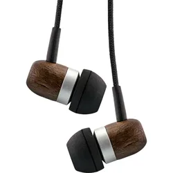 InLine woodin-ear - In-Ear Headset mit Kabelmikrofon und Funktionstaste - Walnus