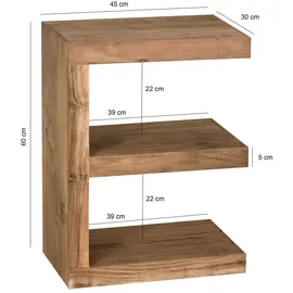 Wohnling Beistelltisch rechteckig Massivholz akazie 44,0 x 30,0 x 60,0 cm, 1 St.