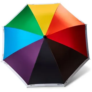 Pantone Stockschirm, Regenschirm, hochwertig klassisches Design, 130 cm Durchmesser, wasserabweisend, Griff mit Soft-Touch, Pride Regenbogenfarben