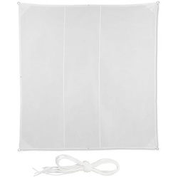 relaxdays Sonnensegel Sonnensegel Quadrat in Weiß, 4 x 4 m weiß 400 cm x 0.5 cm x 400 cm