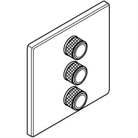 Grohe 3-fach Unterputzventil Grohtherm SmartControl 29127, Fertigmontageset für Rapido SmartBox, Wandrosette eckig