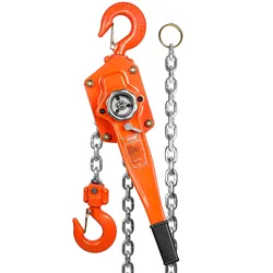 VEVOR Ratschenzug Stahl 3T Belastbarkeit Flaschenzug Hebezug 2,8m Hubhöhe Hebelzug Ф10x30mm Hubkettengröße Kettenzug 320N Zugkraft Strapazierfähige Doppelklinken-Bremse Ratschenkettenzug