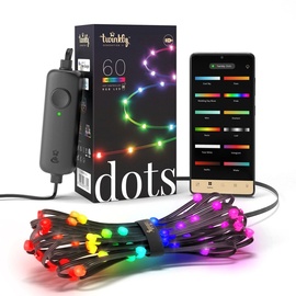 Twinkly Dots - 60 App-controlled RGB LEDs. 3 Meters. Black Wire. USB-powered.
