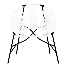 vidaXL Gartenstuhl in Ei-Form 69 x 83,5 x 82 cm schwarz/weiß 1 St.