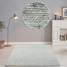 THEKO Handwebteppich Alpen UNI natural grey 190 H: 1,2