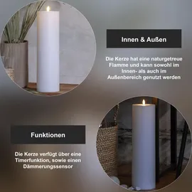 Star Trading Flamme Rak LED Kerze 38 cm weiß