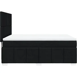 vidaXL Boxspringbett mit Matratze Schwarz 140x200 cm Stoff