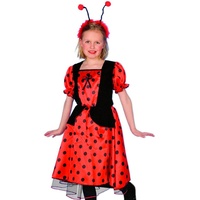 andrea-moden Kostüm Marienkäfer Kostüm Mädchen - Wunderschönes Kleid in rot mit schwarzen Punkten zu Karneval, Fasching oder Mottoparty 104