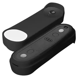 kwmobile Hülle kompatibel mit Google Nest Doorbell - Silikon Cover Case Schutzhülle für Video Türklingel Schwarz - Schwarz