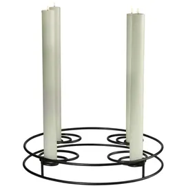 Asa Selection Kerzenständer rund multifunktional Ø 24,5 cm Eisen Schwarz