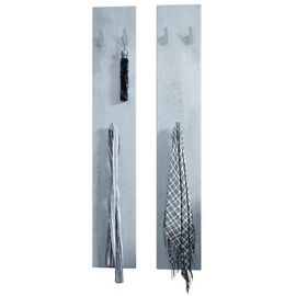 Vladon Garderobenpaneel Wandpaneel 140 (Garderobenpaneel, bestehend aus 2 Paneelen), Beton Oxid Optik (je 24 x 140 x 2 cm) grau