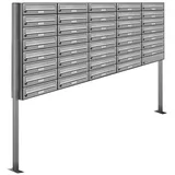 AL Briefkastensysteme 39 Fächer Premium Edelstahl Stand Briefkasten Anlage für Post A4 modern, robust, wetterfest, Artikelnummer: 132V39S5