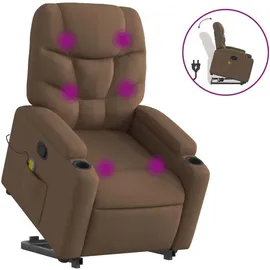 vidaXL Massagesessel mit Aufstehhilfe Stoff 146 x 78 x 0 cm Braun