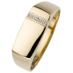 Fingerring JOBO Gr. 62, gelb (gelbgold 585), Fingerringe, Herren, 62, Gelbgold 585-Diamanten, Gelbgold 585, Diamanten, 585 Gold mit Diamant