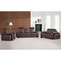 JVmoebel Sofa Sofagarnitur Couch 3+2+1 Set Polster Leder Wohnzimmer Sitz Garnituren 3339 braun