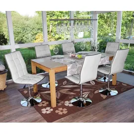 Mendler Esszimmerstuhl HWC-C41 Kunstleder weiß 6er Set